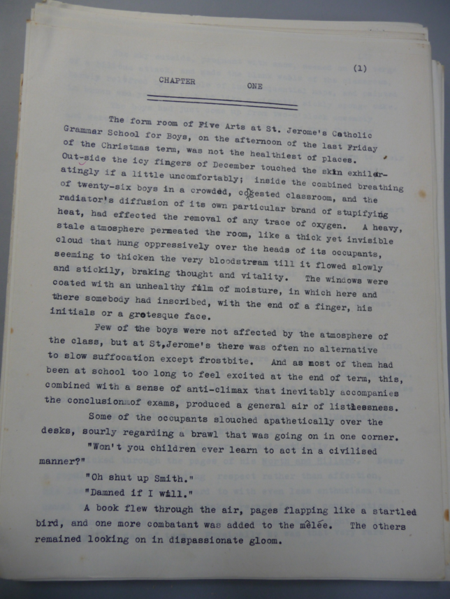 The David Lodge Papers. Box 25
The Devil, the World and the Flesh
Typescript, p. 1
With permission of the author